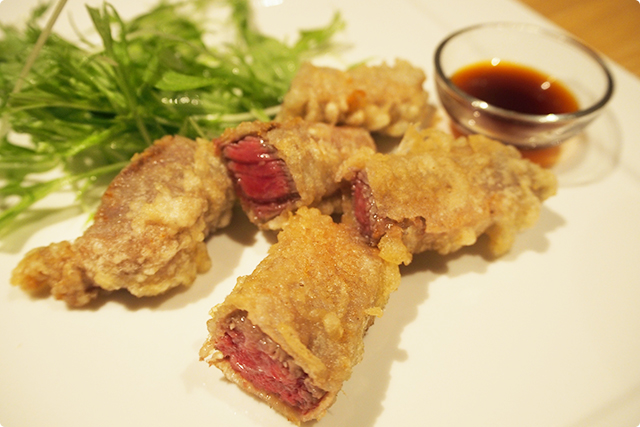 うん、綺麗！油っぽいかと思ったけど、わさび醤油でさっぱりいけますね！