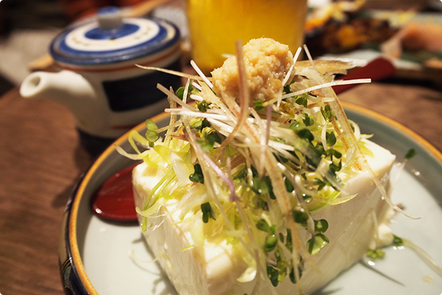 Then “Hiya-yakko” (Cold Tofu with spice) A typical Japanese appetizer!
