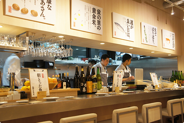 At the bar counter there are panels to indicate the concepts of the house!