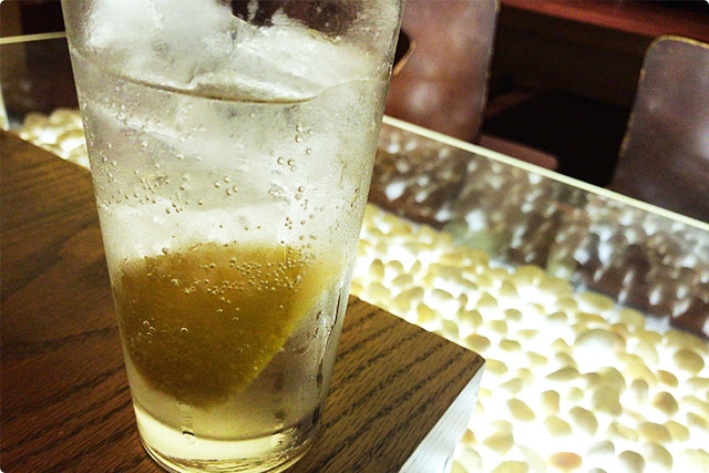 Let’s begin with Lemon-high! (Shochu with soda top up and lemon squeeze)